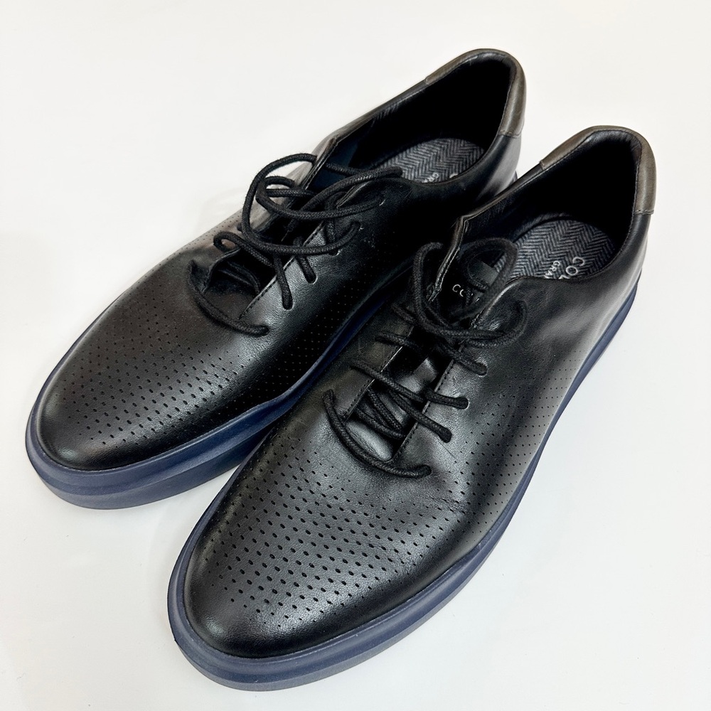 Cole Haan Black Perforated Oxfords